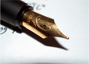 the sharp end of the fountain pen